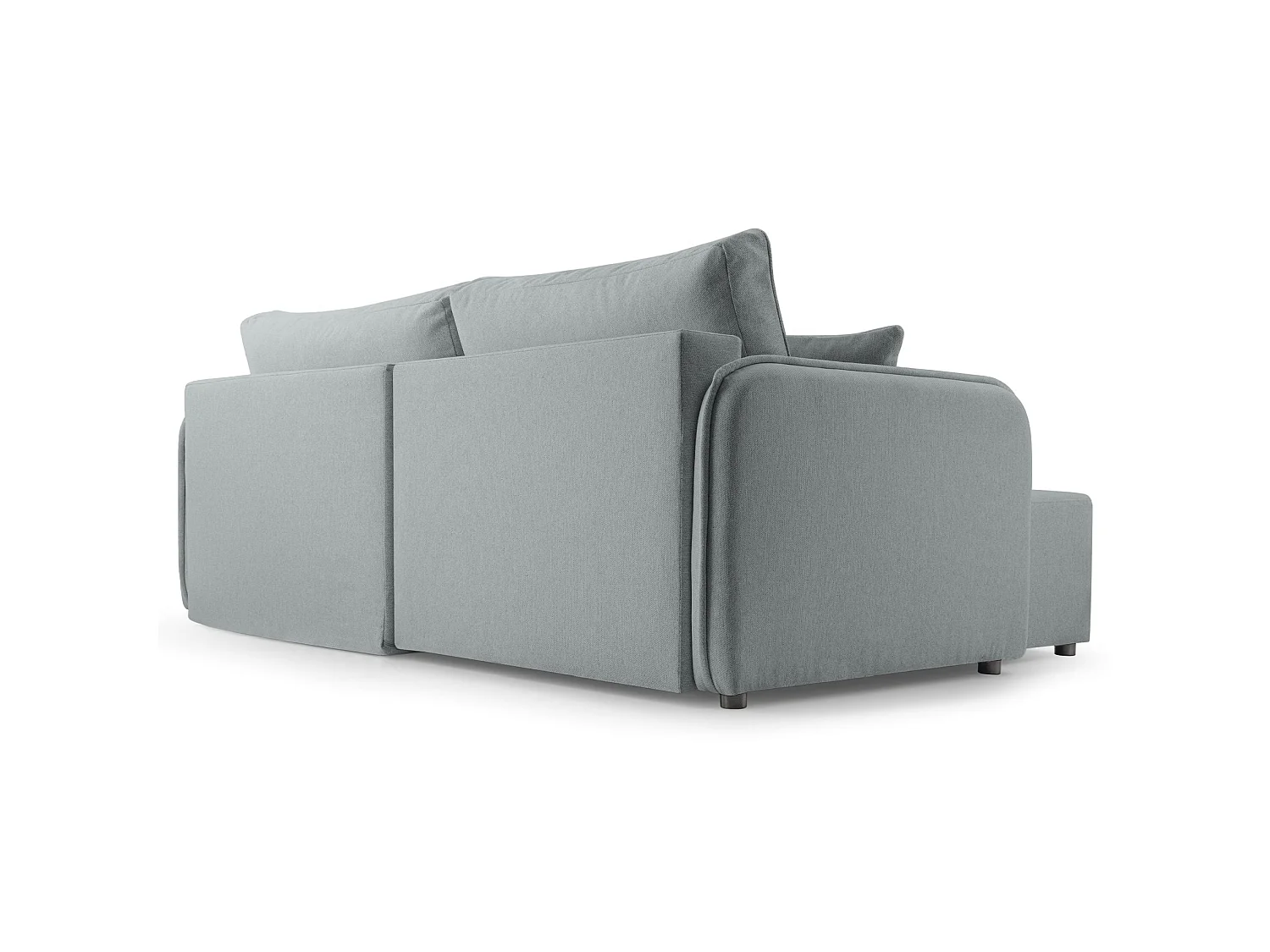 Canapé d'angle convertible 3 places en tissu gris clair KASSIAN