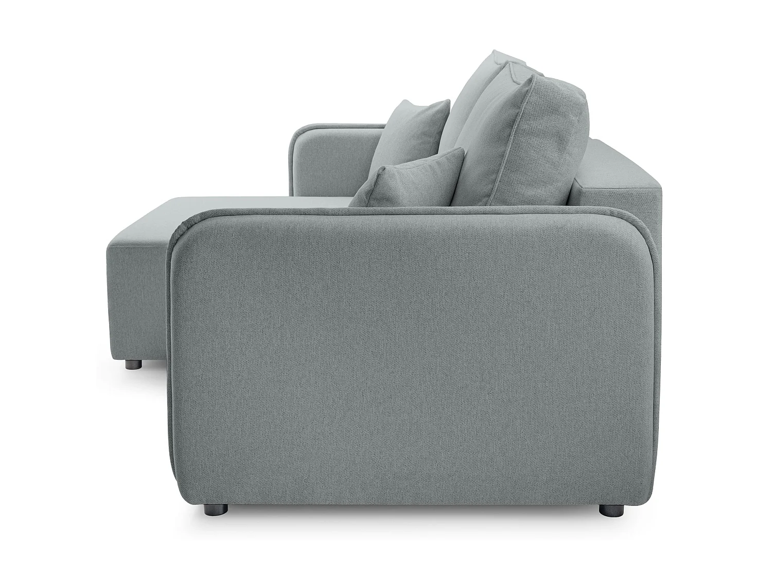 Canapé d'angle convertible 3 places en tissu gris clair KASSIAN
