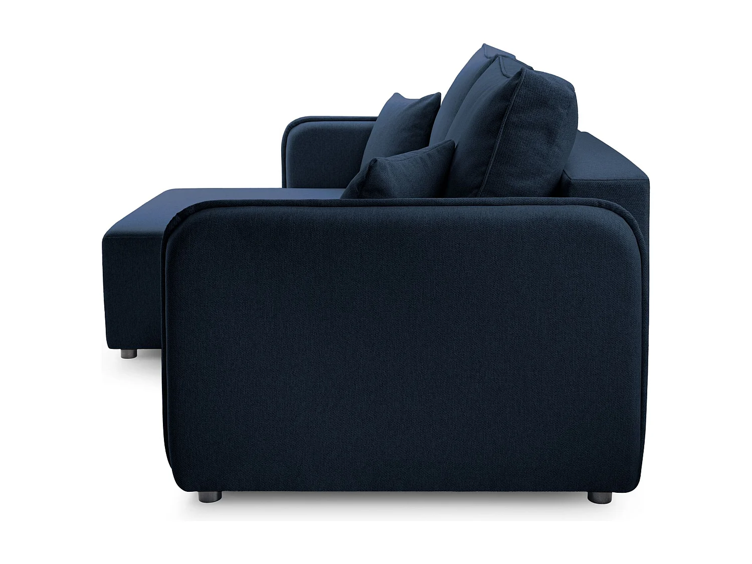 Canapé d'angle convertible – bleu marine – côté gauche – KASSIAN