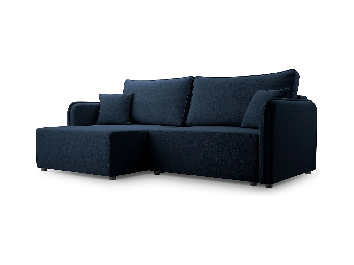 Ecksofa mit Schlaffunktion - Bettkasten - marineblau - links - KASSIAN