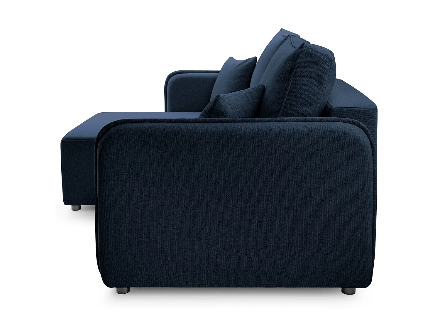 Canapé d'angle convertible 3 places en tissu bleu KASSIAN