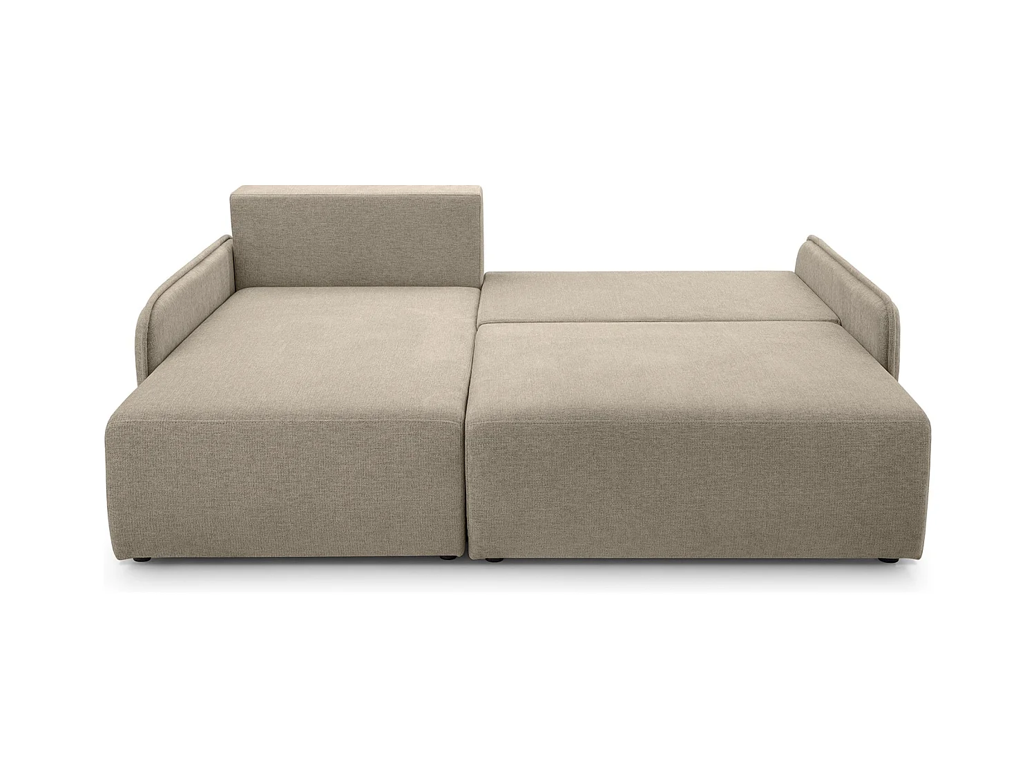 Canapé d'angle convertible – en tissu chenille beige foncé – côté gauche – NETARRO