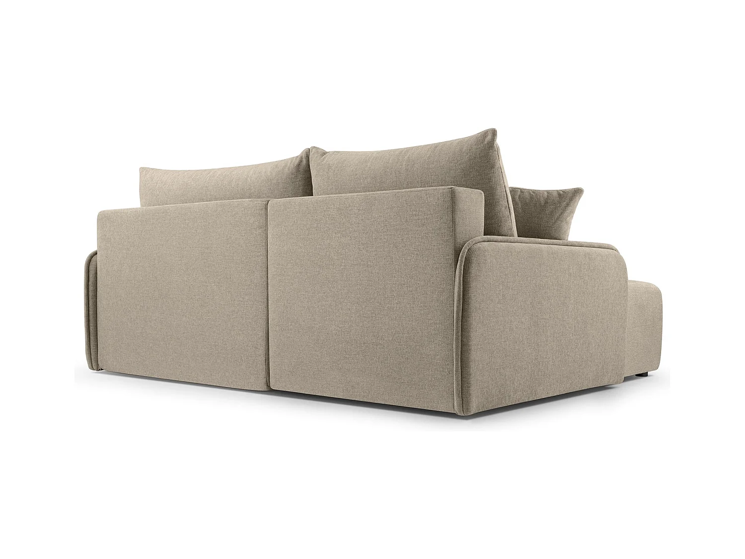 Canapé d'angle convertible – en tissu chenille beige foncé – côté gauche – NETARRO