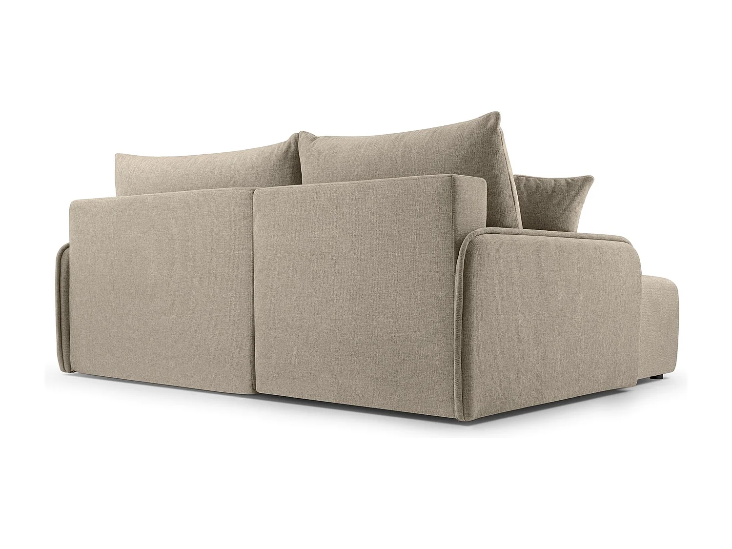 Ecksofa mit Schlaffunktion - Chenille - dunkelbeige - links - NETARRO