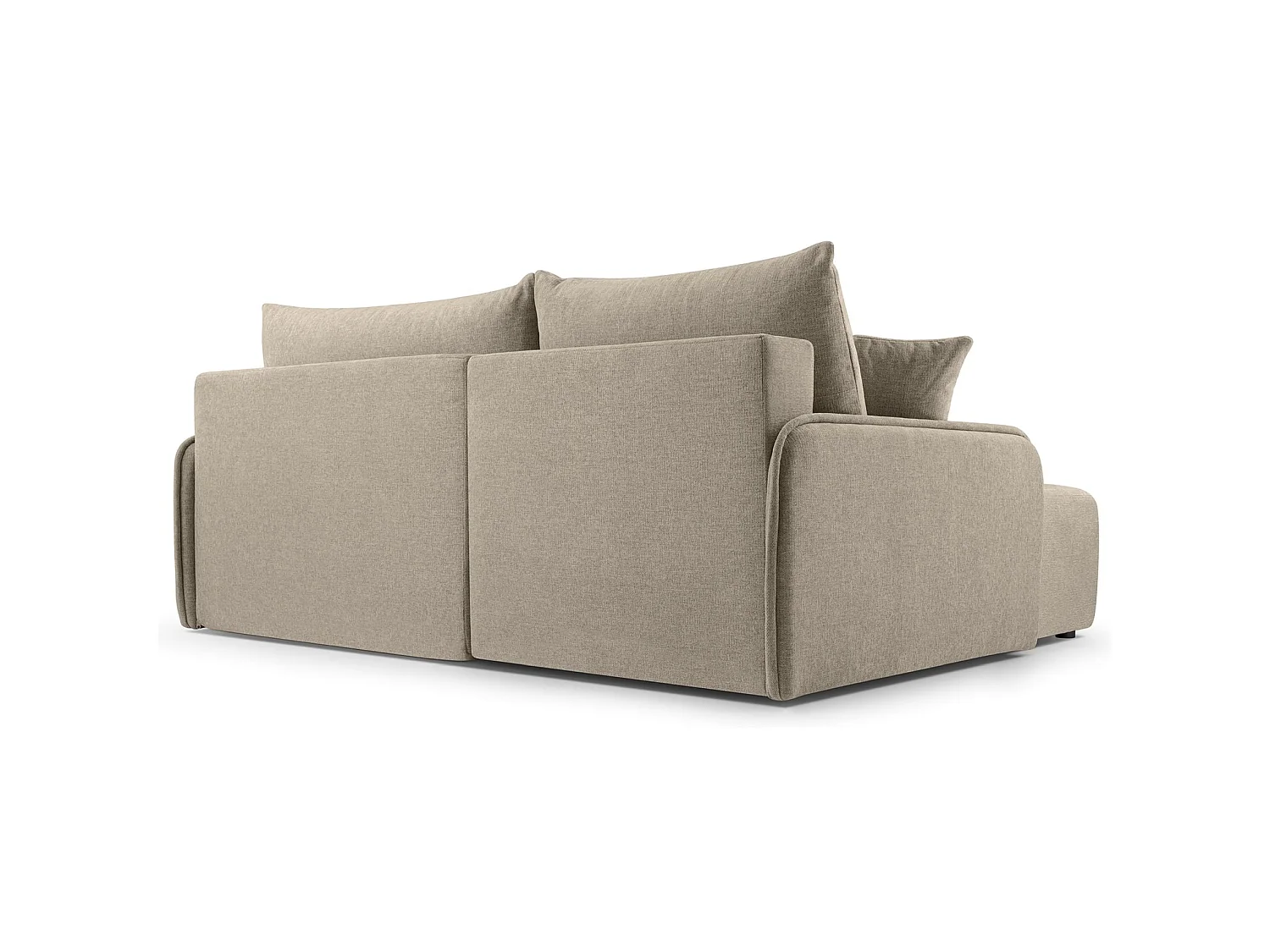 Canapé d'angle convertible 3 places en tissu chenille beige NETARRO