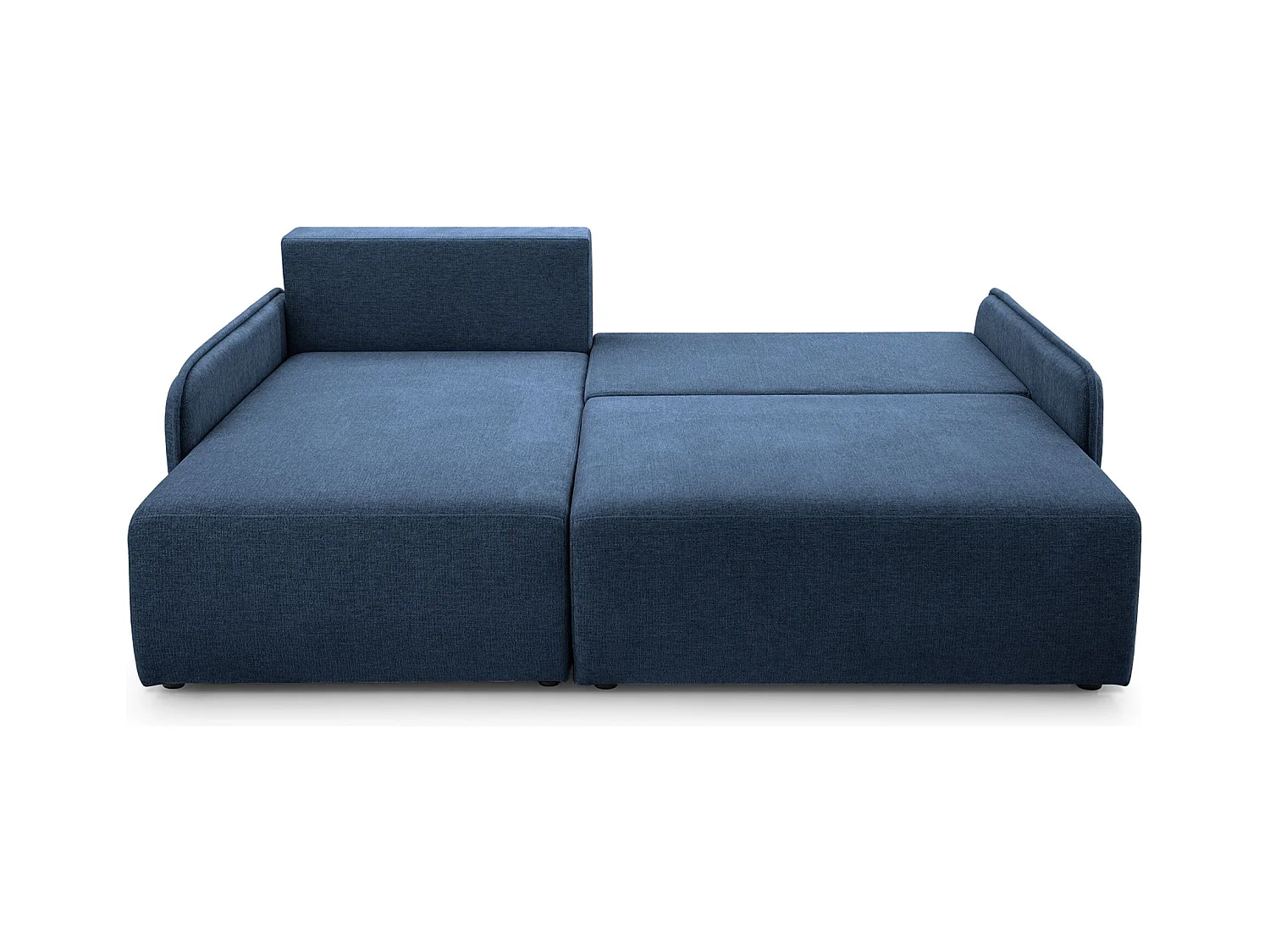 Hoekbank – in marineblauwe chenillestof – linkerzijde – NETARRO