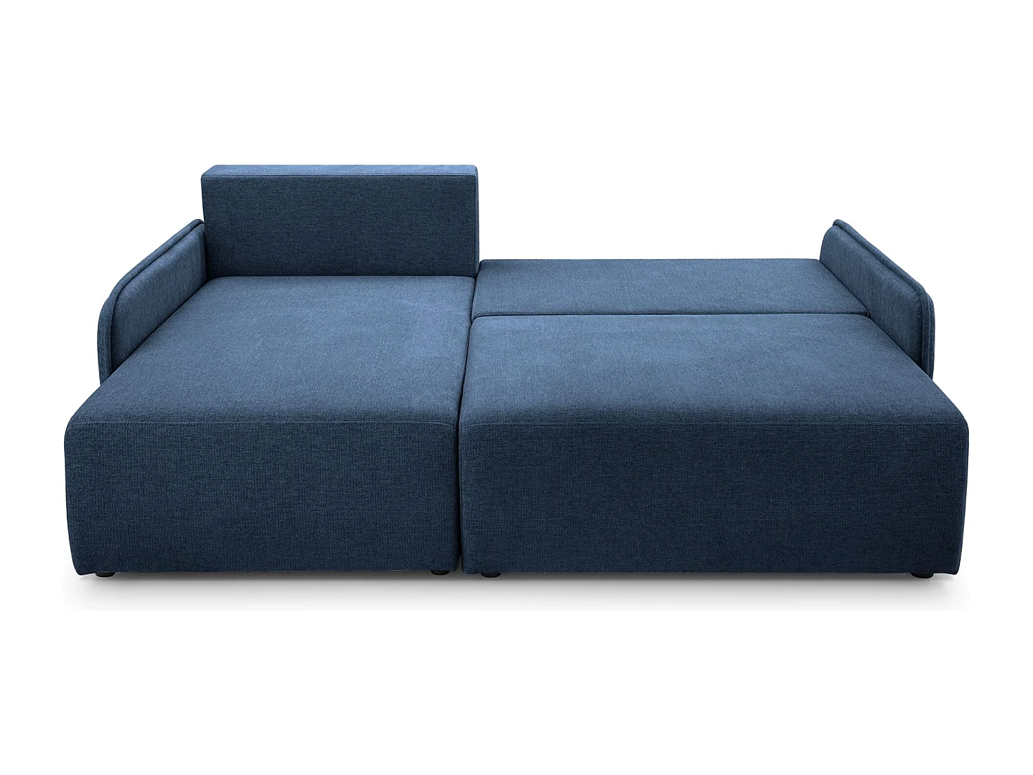 Ecksofa mit Schlaffunktion - Chenille - marineblau - links - NETARRO