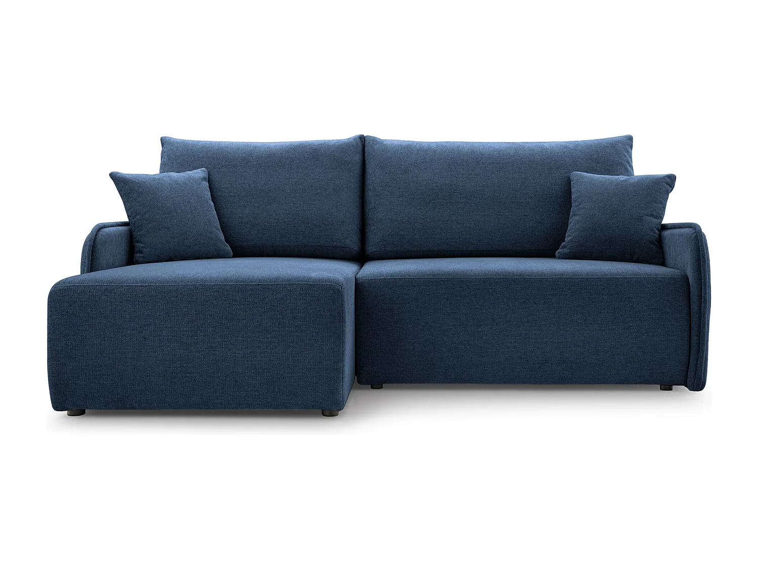 Ecksofa mit Schlaffunktion - Chenille - marineblau - links - NETARRO