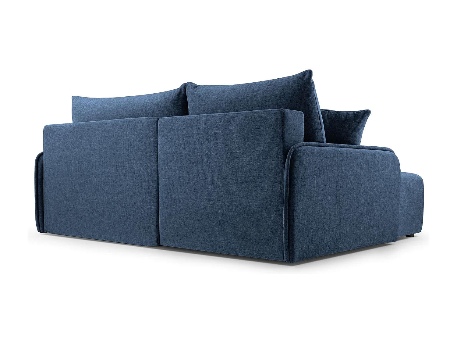 Ecksofa mit Schlaffunktion - Chenille - marineblau - links - NETARRO