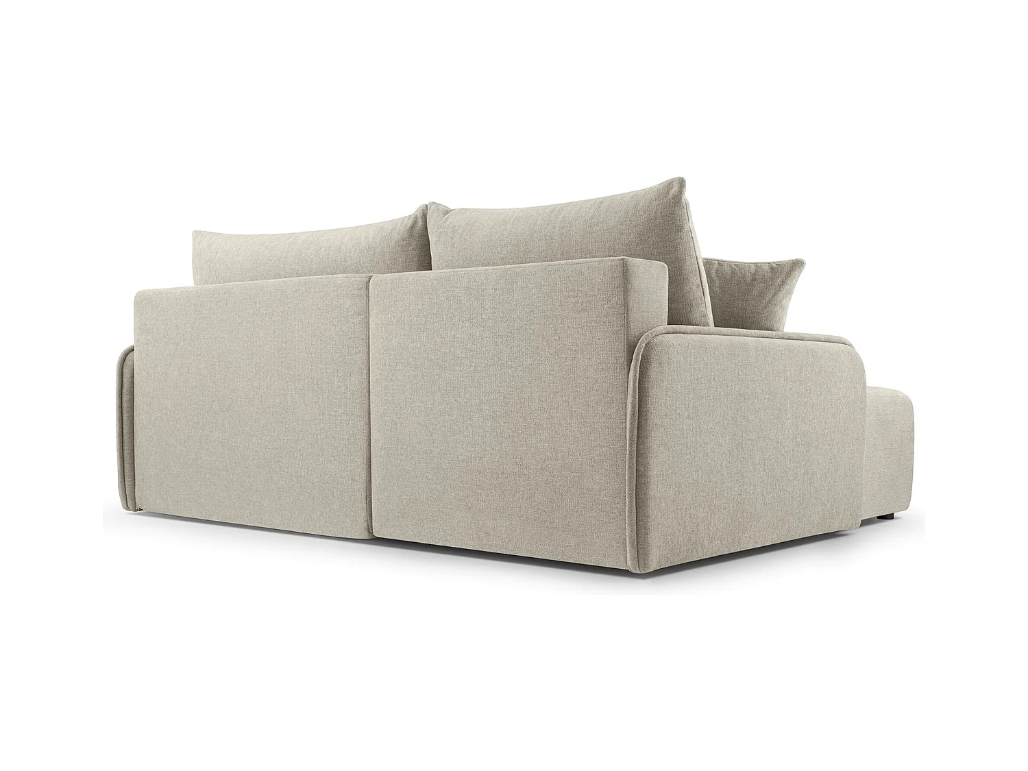 Canapé d'angle convertible – en tissu chenille beige – côté gauche – NETARRO