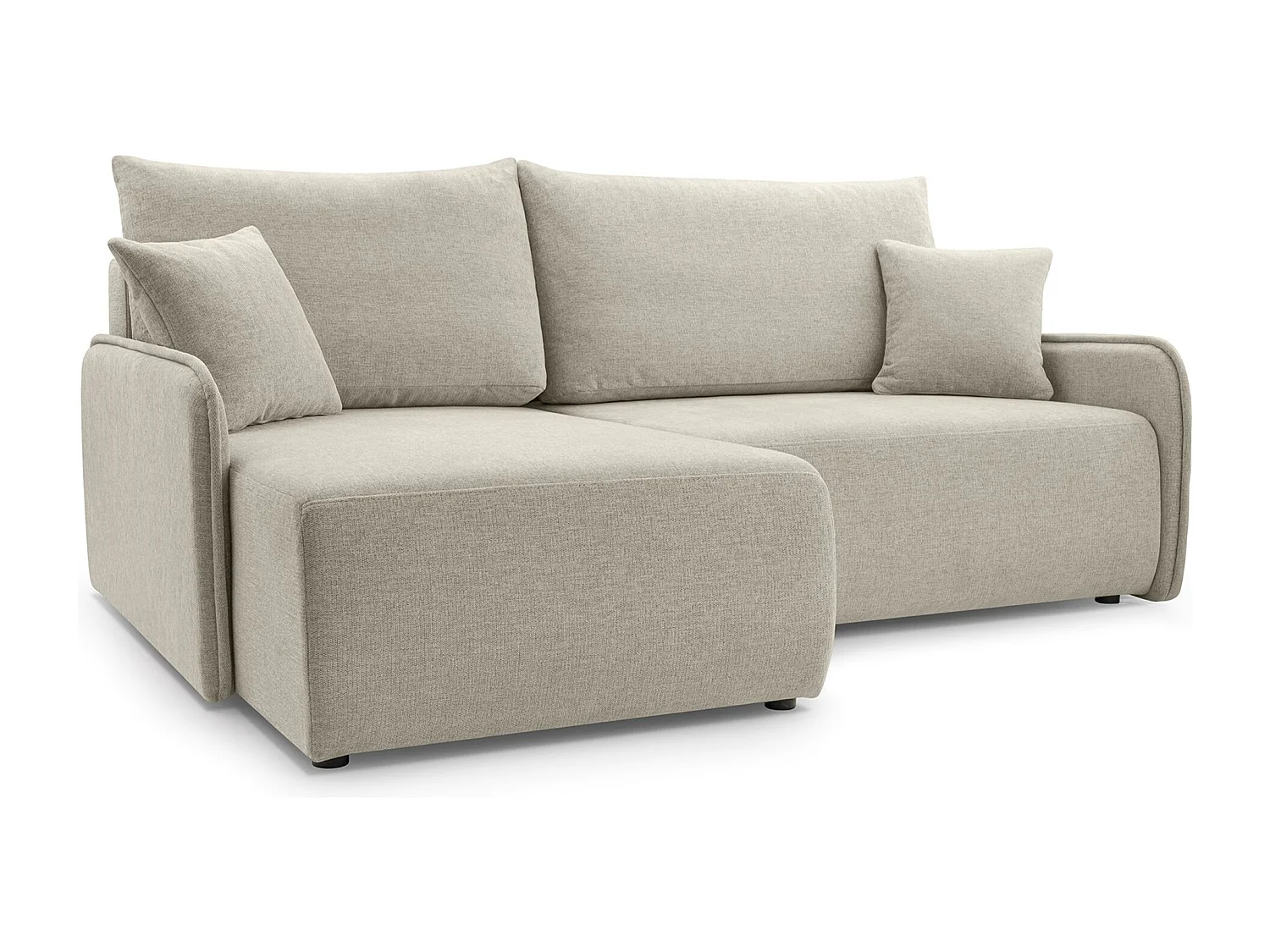 Hoekbank – in beige chenillestof – linkerzijde – NETARRO