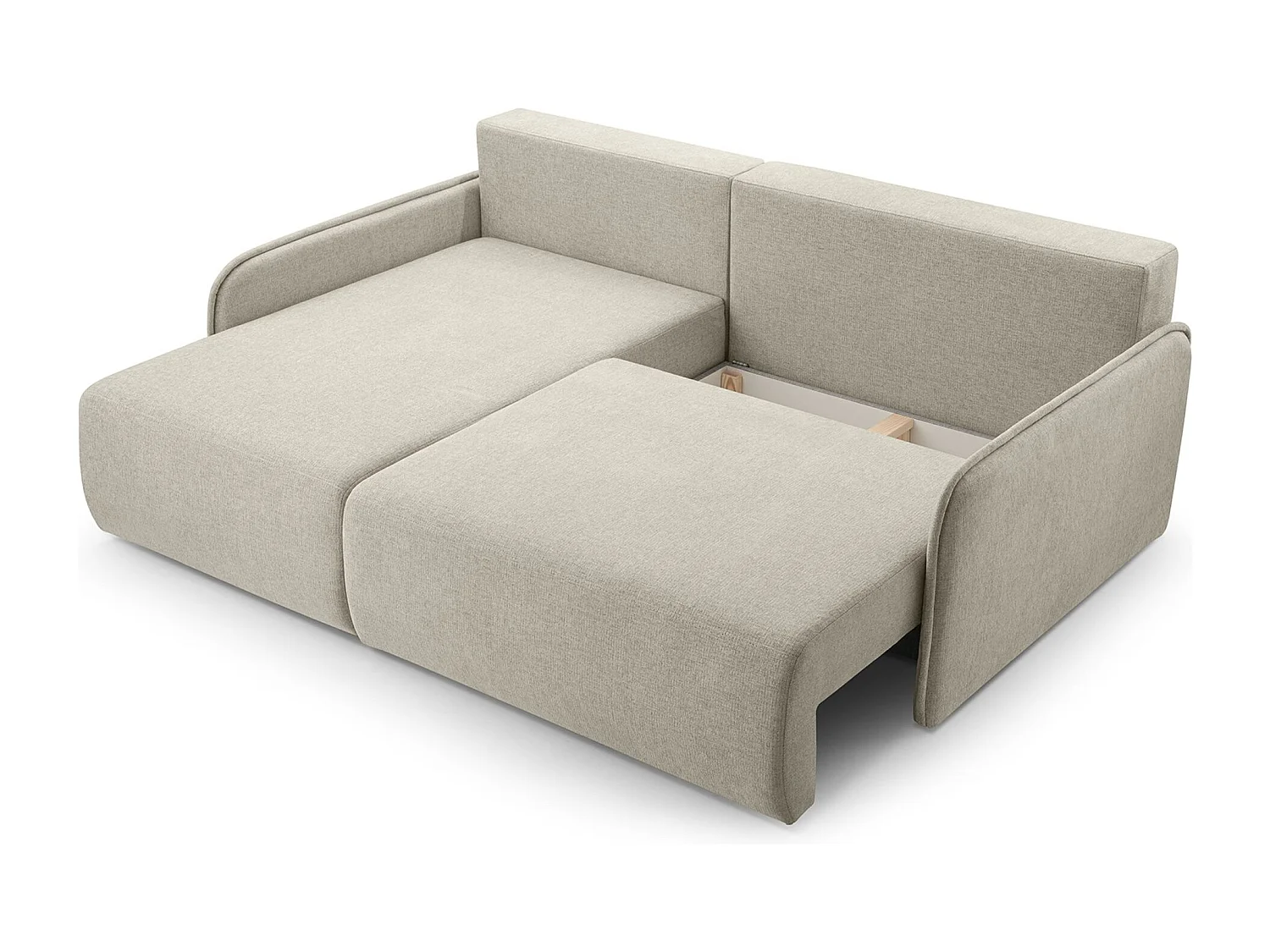 Hoekbank – in beige chenillestof – linkerzijde – NETARRO