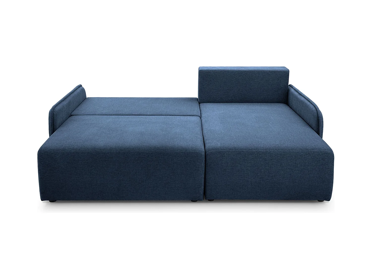 Canapé d'angle convertible – en tissu chenille bleu marine – côté droit – NETARRO