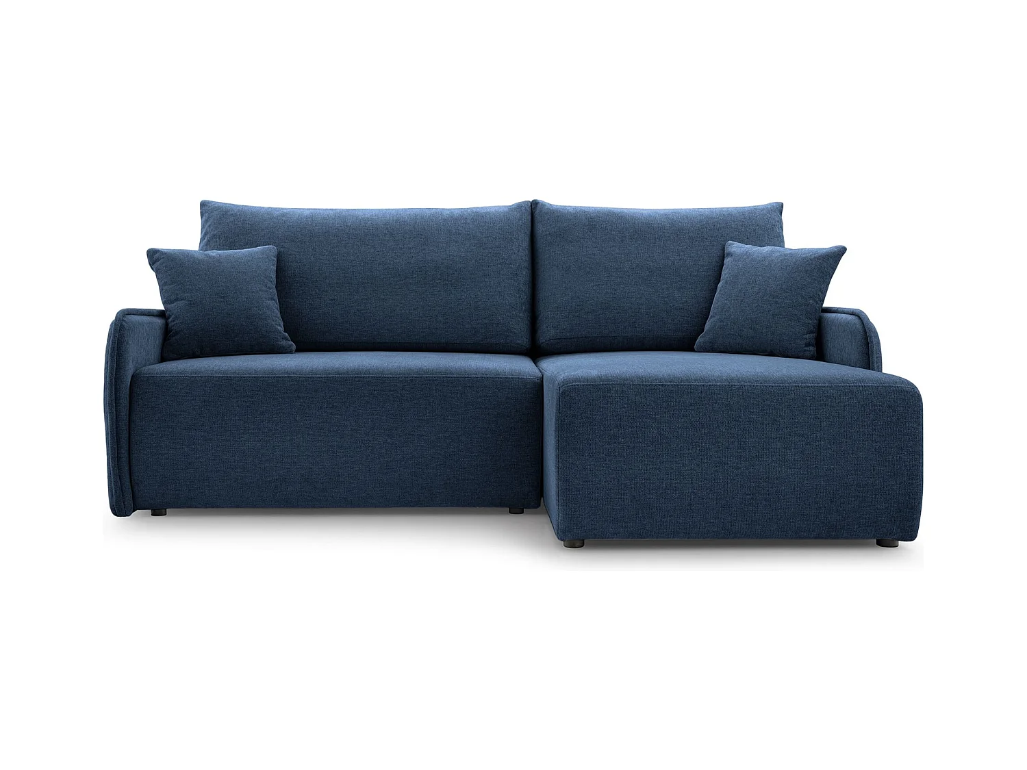 Canapé d'angle convertible – en tissu chenille bleu marine – côté droit – NETARRO