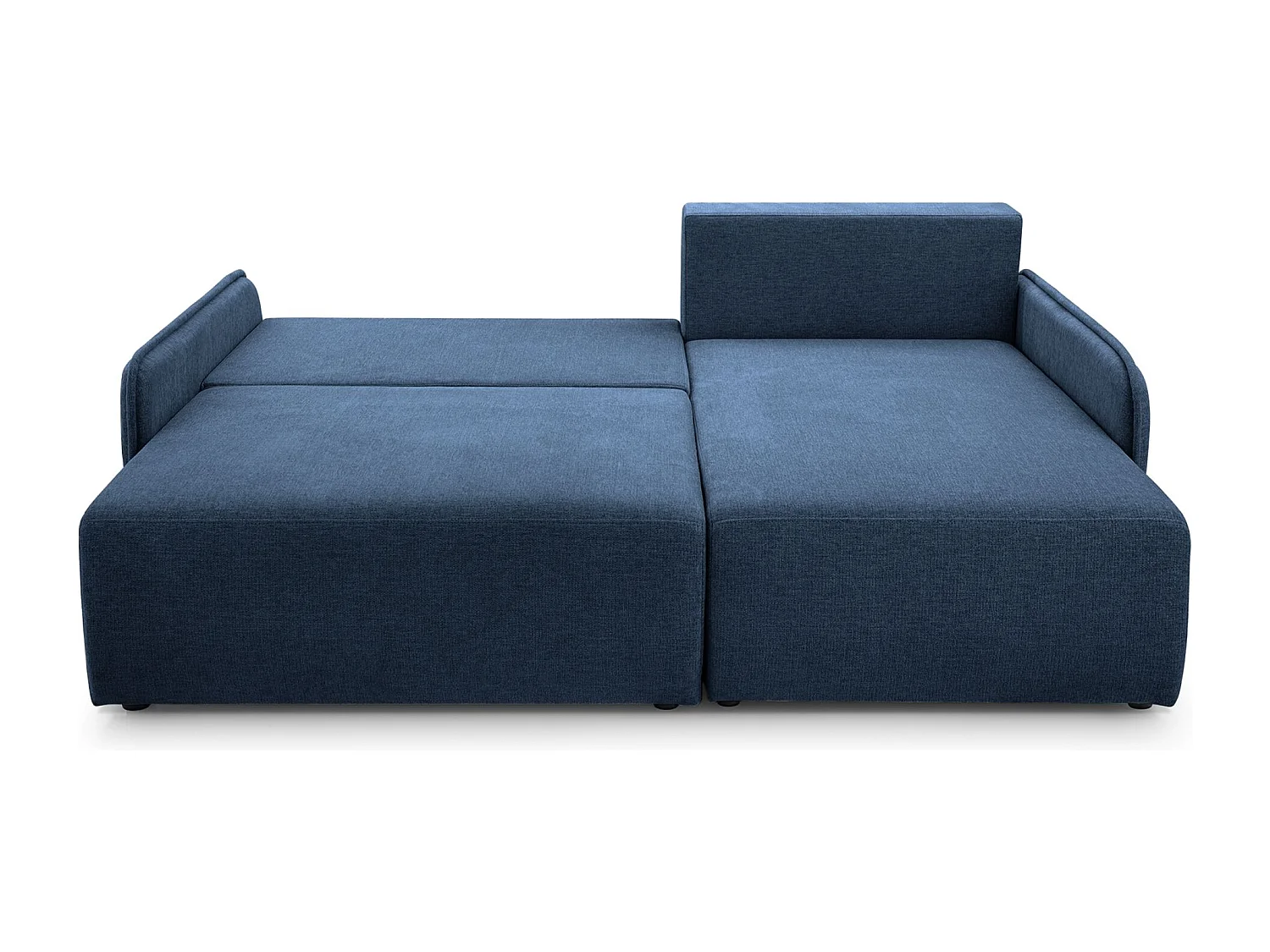Canapé d'angle convertible – en tissu chenille bleu marine – côté droit – NETARRO