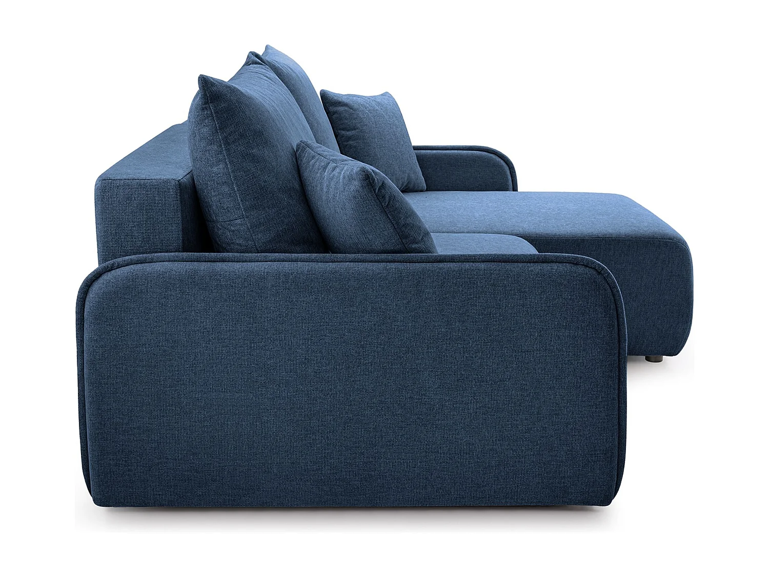 Canapé d'angle convertible – en tissu chenille bleu marine – côté droit – NETARRO