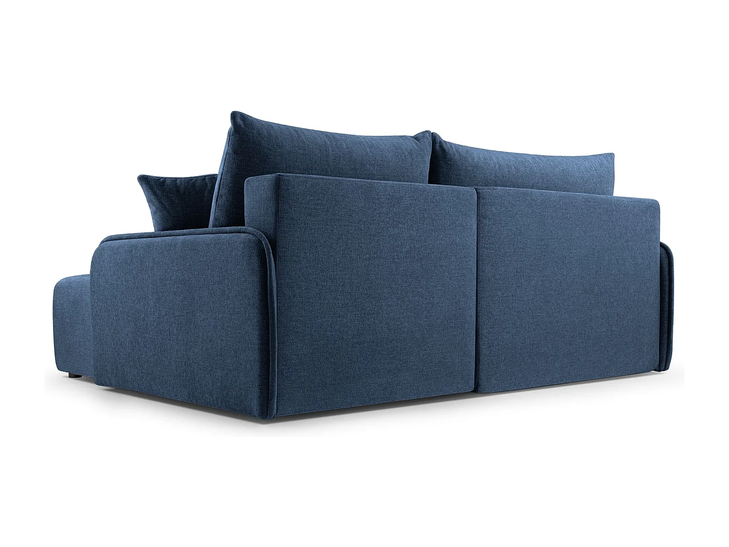 Canapé d'angle convertible – en tissu chenille bleu marine – côté droit – NETARRO