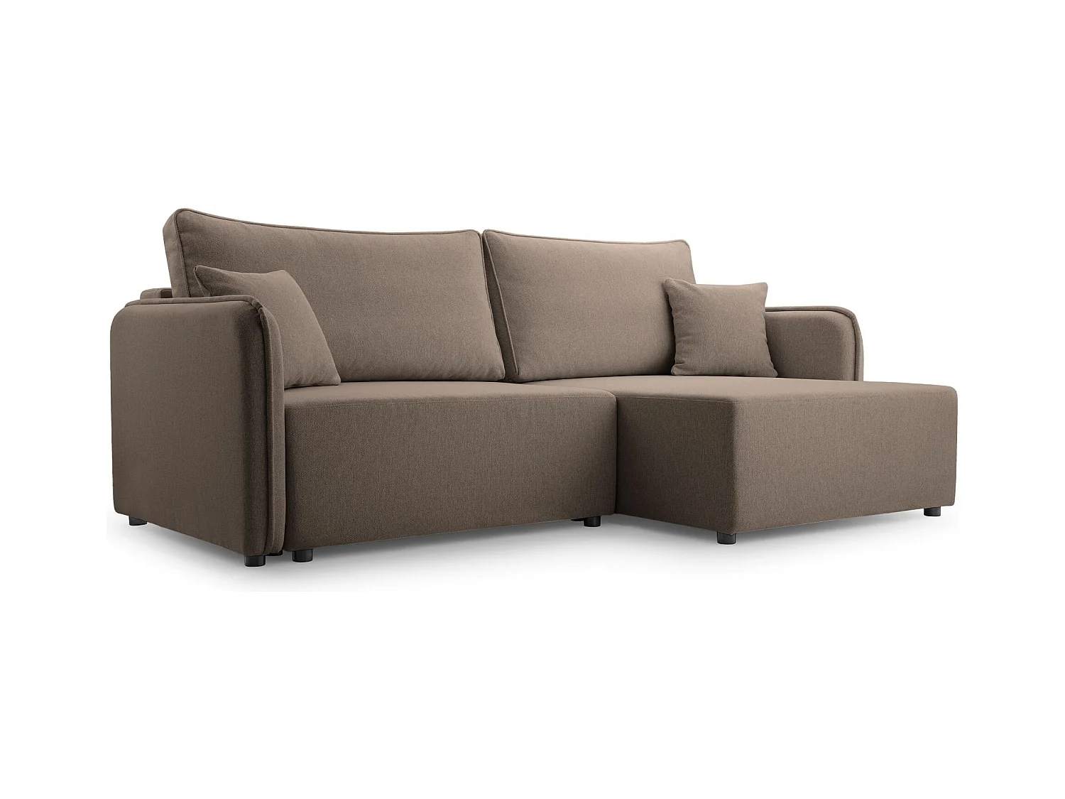 Canapé d'angle convertible – marron clair – côté droit – KASSIAN