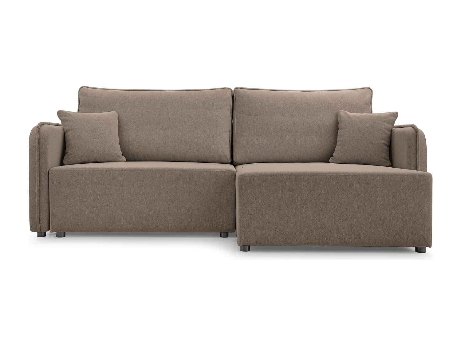 Ecksofa mit Schlaffunktion - Bettkasten - hellbraun - rechts - KASSIAN