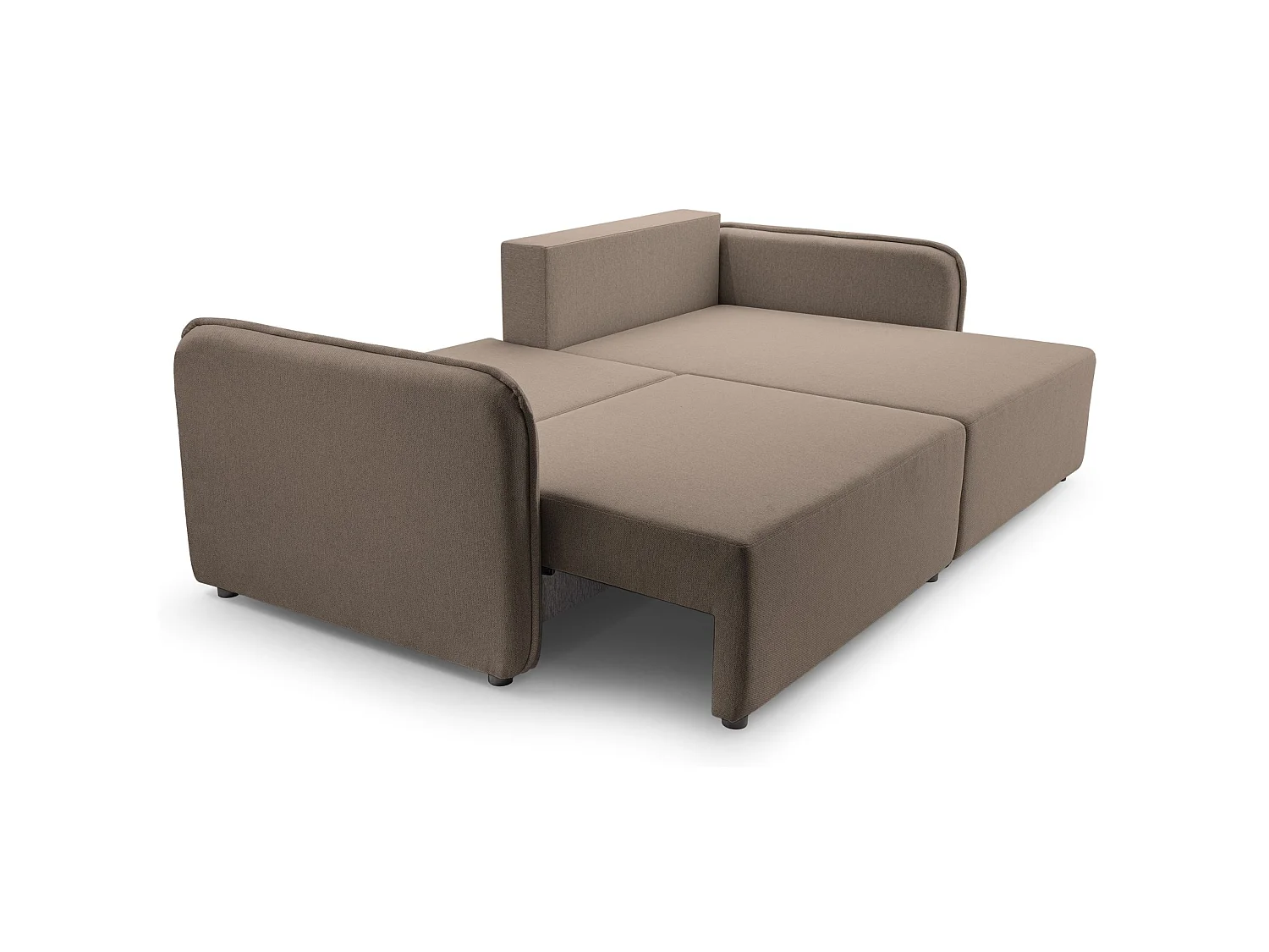 Canapé d'angle convertible 3 places en tissu marron KASSIAN