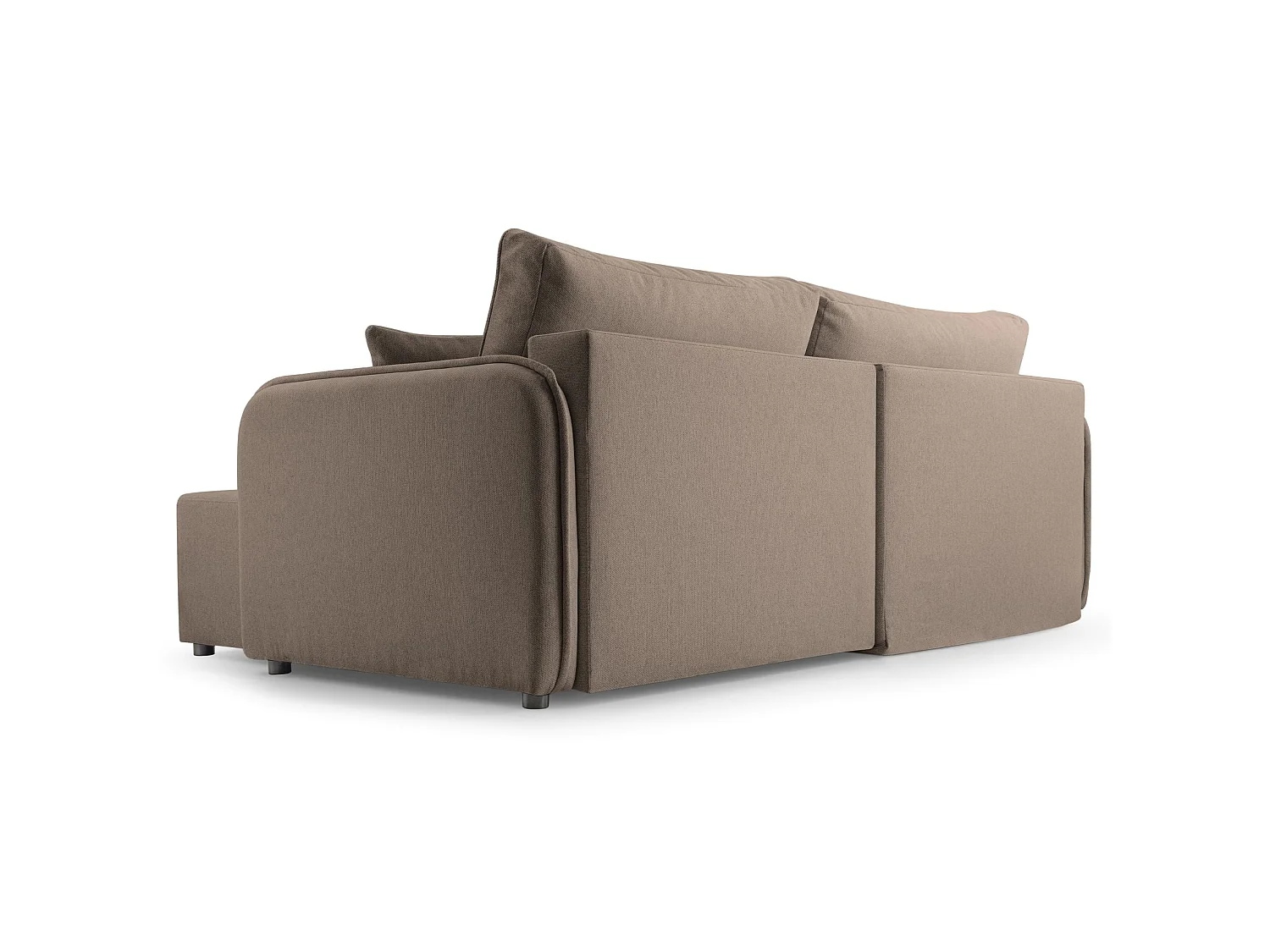 Canapé d'angle convertible 3 places en tissu marron KASSIAN
