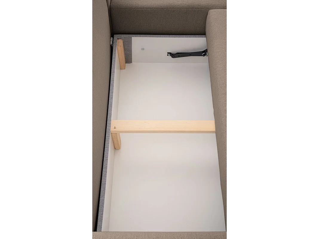 Canapé d'angle convertible 3 places en tissu marron KASSIAN