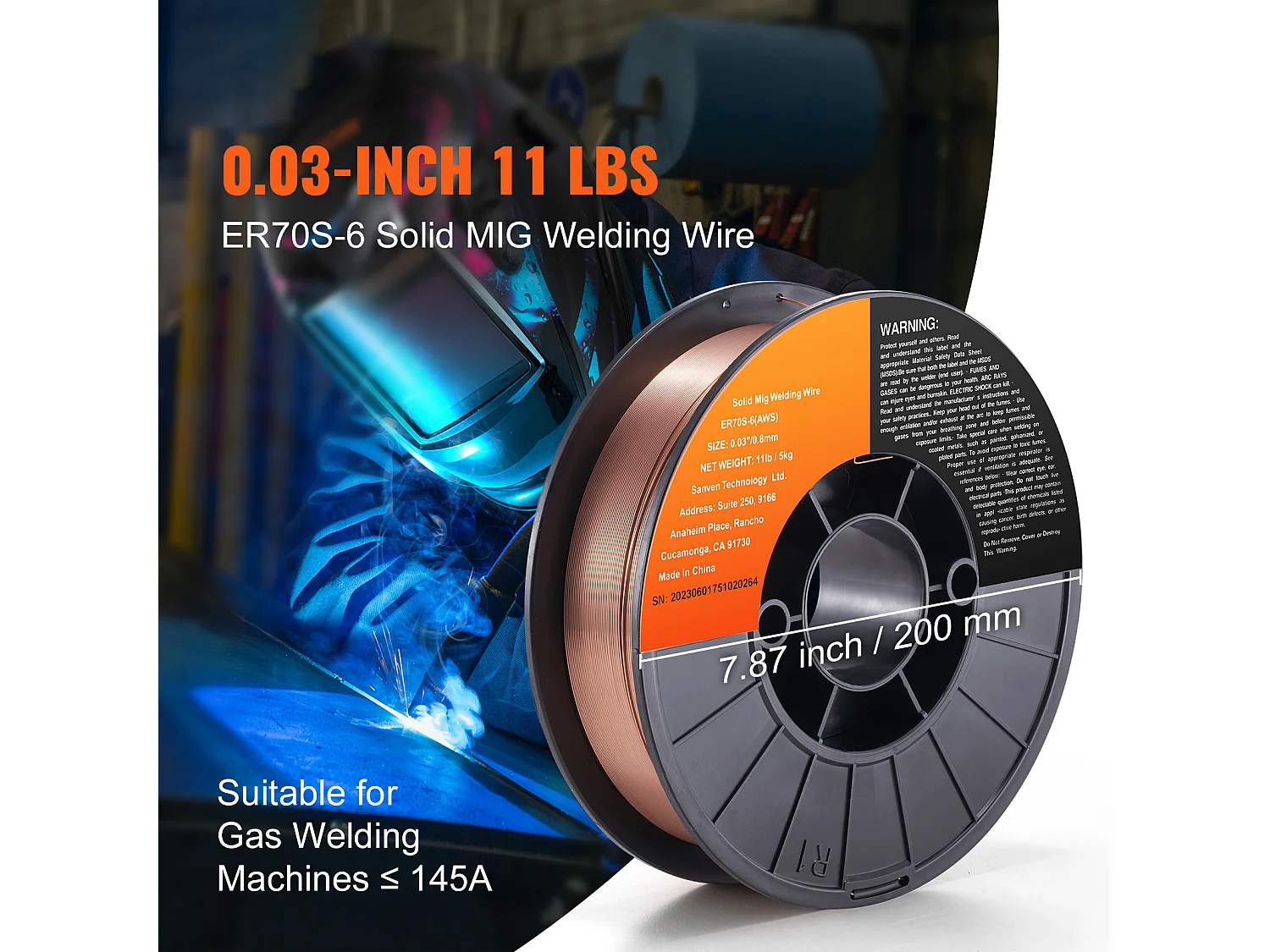 Filo per Saldare Succebuy MIG ER70S-6 0.08CM 5KG, Filo di Acciaio Tenero Solido