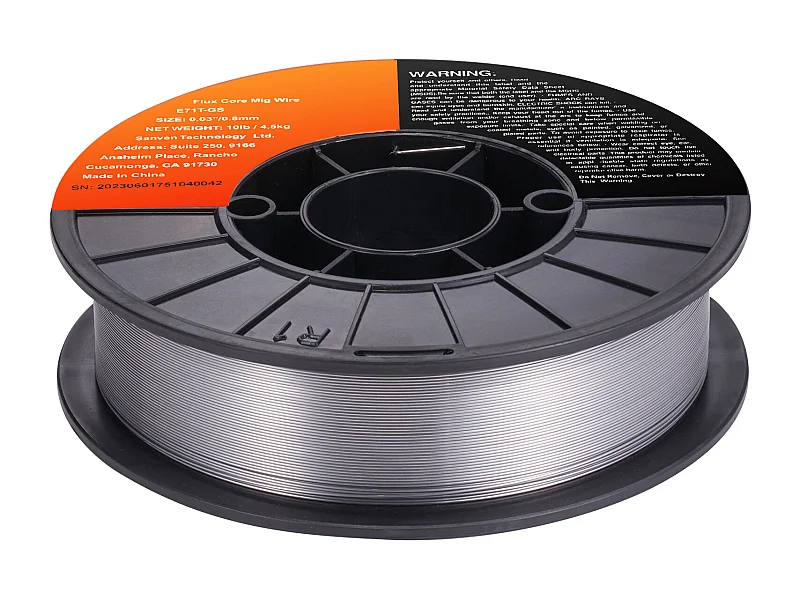 Fil de Soudage Succebuy MIG à Noyau de Flux, E71T-GS 0.08CM, 4.5KG, Acier Doux sans Gaz