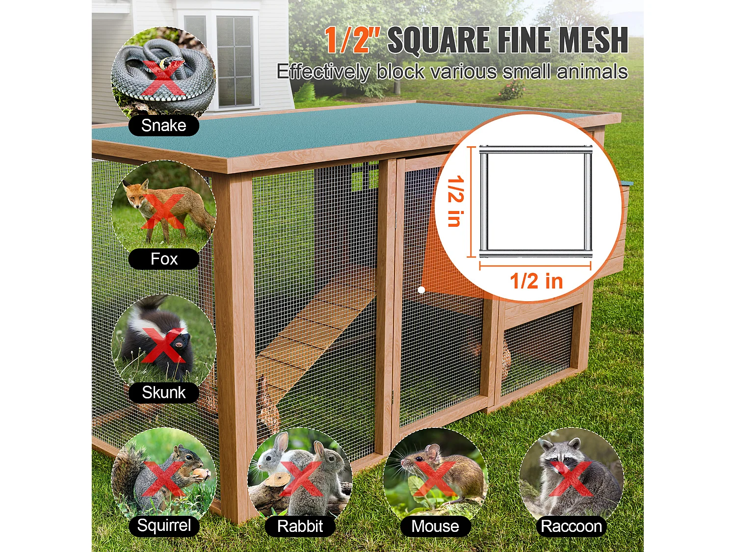 Verzinkter Drahtzaun SucceBuy Drahtgewebe 1,27 cm x 60,96 cm x 762 cm 19 Ga