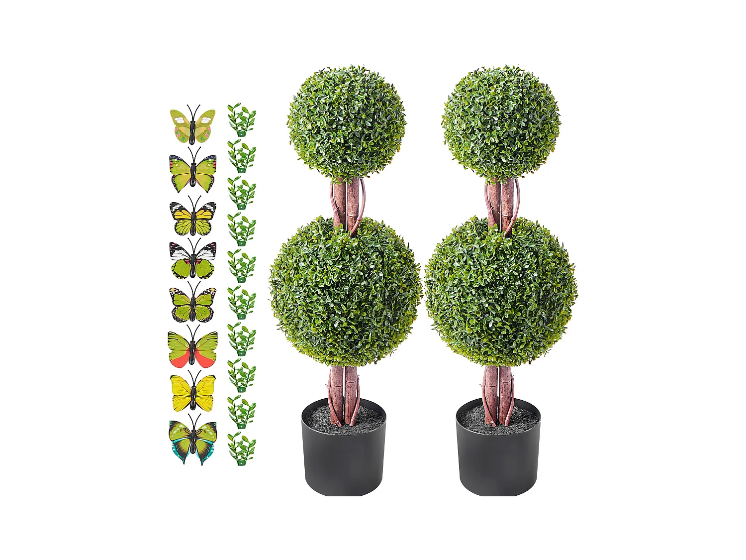 Plante Artificielle, SucceBuy 90 cm Artificiel Buis Topiaire Résistant Aux UV, Décor À La Maison, Arbre Fausse Plante, 2 Paquets
