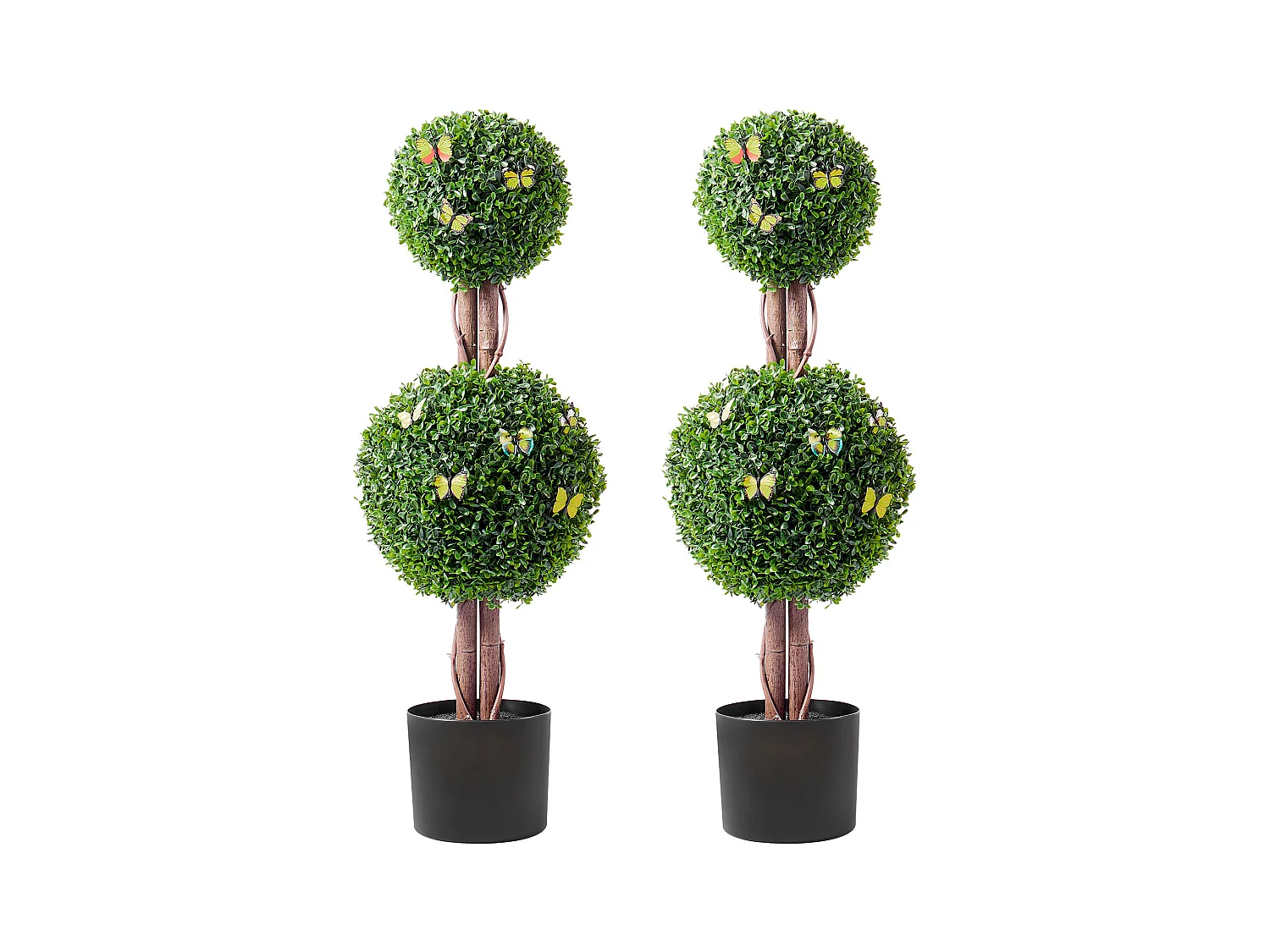 Plante Artificielle, SucceBuy 90 cm Artificiel Buis Topiaire Résistant Aux UV, Décor À La Maison, Arbre Fausse Plante, 2 Paquets
