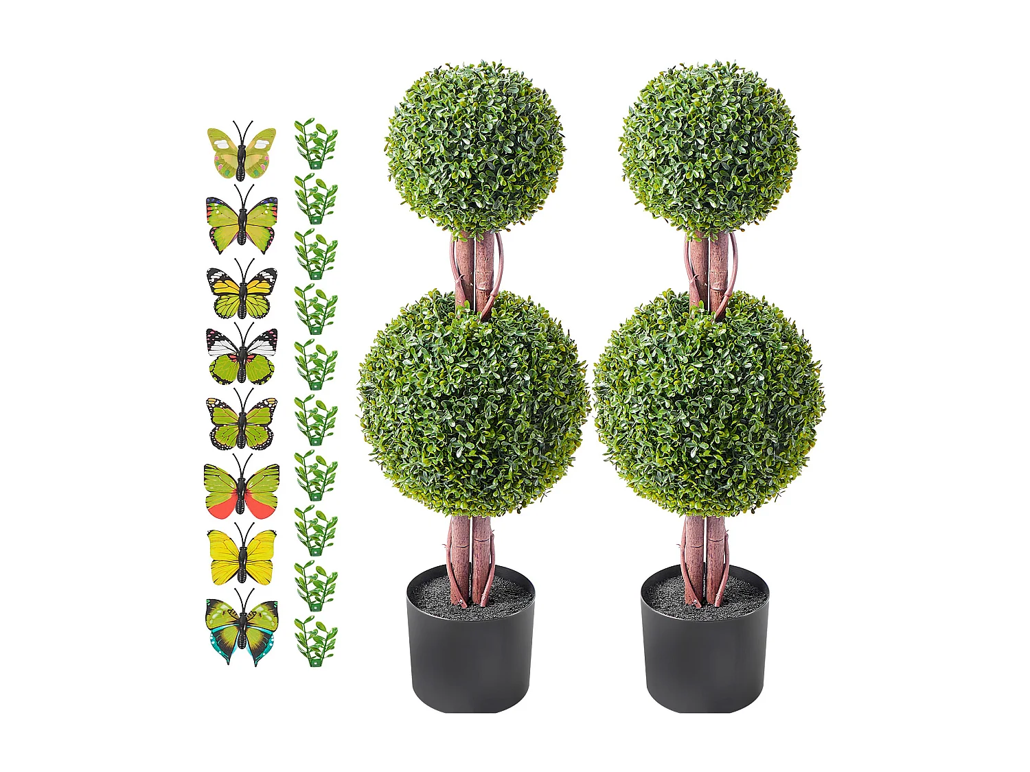 Plante Artificielle, SucceBuy 90 cm Artificiel Buis Topiaire Résistant Aux UV, Décor À La Maison, Arbre Fausse Plante, 2 Paquets