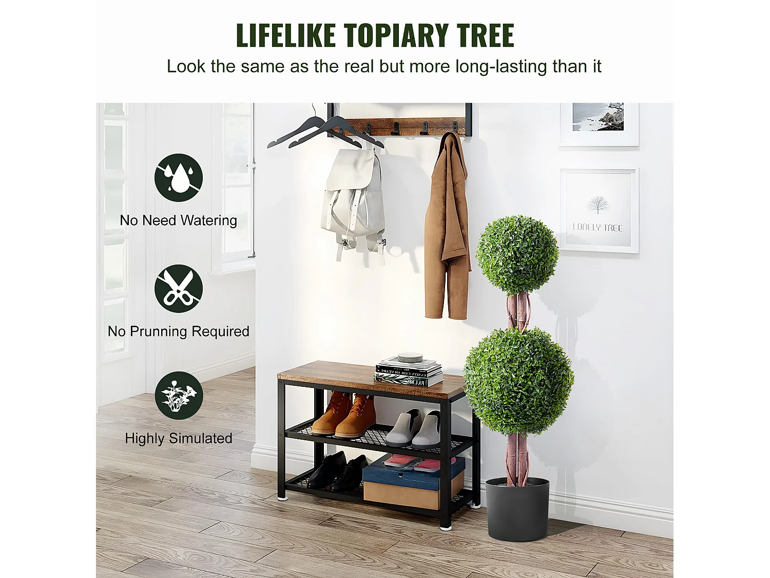 Plante Artificielle, SucceBuy 90 cm Artificiel Buis Topiaire Résistant Aux UV, Décor À La Maison, Arbre Fausse Plante, 2 Paquets