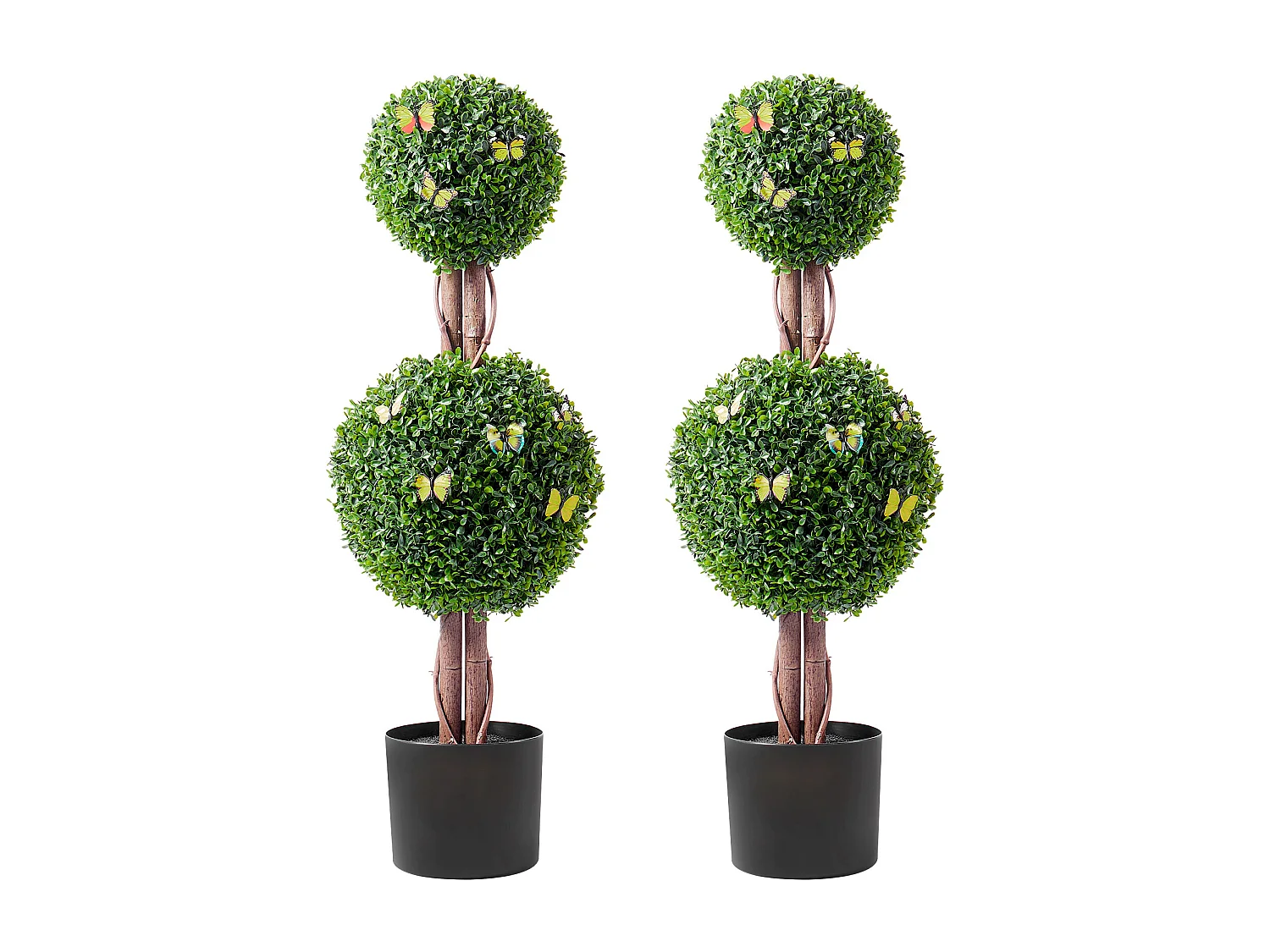 Plante Artificielle, SucceBuy 90 cm Artificiel Buis Topiaire Résistant Aux UV, Décor À La Maison, Arbre Fausse Plante, 2 Paquets