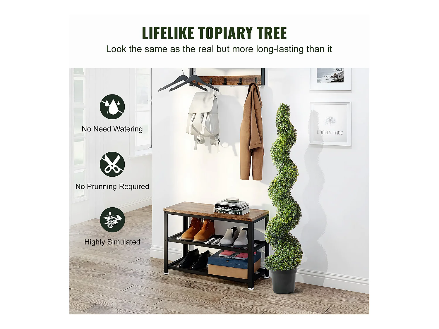 Plante Artificielle, SucceBuy 150 cm Artificiel Buis Topiaire Arbre Résistant Aux UV, Fausse Plante Décor à la Maison, 2 Paquets