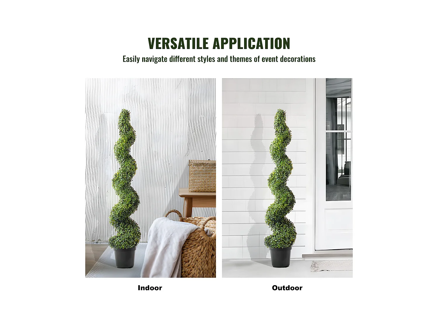 Plante Artificielle, SucceBuy 150 cm Artificiel Buis Topiaire Arbre Résistant Aux UV, Fausse Plante Décor à la Maison, 2 Paquets