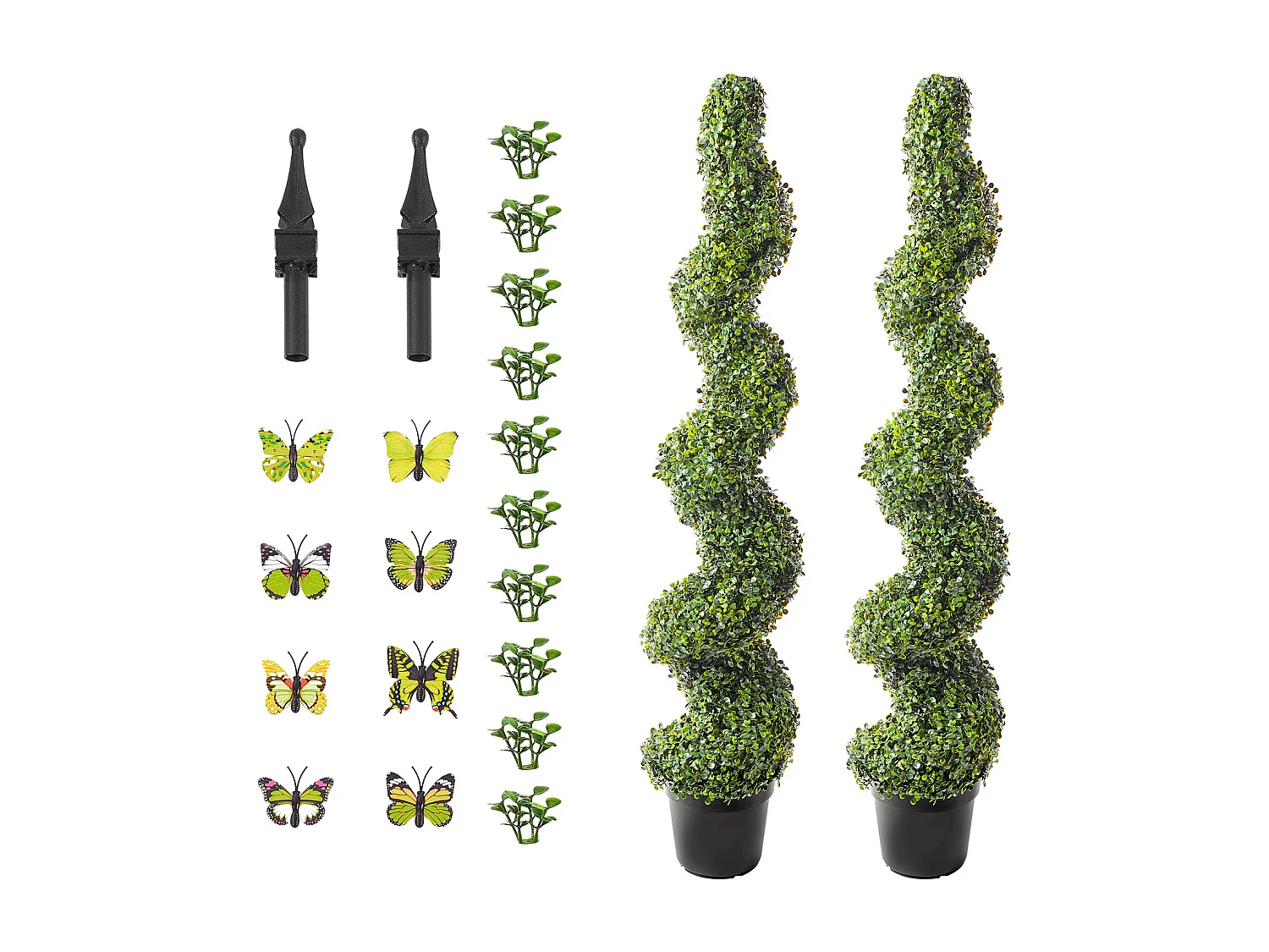 Plante Artificielle, SucceBuy 150 cm Artificiel Buis Topiaire Arbre Résistant Aux UV, Fausse Plante Décor à la Maison, 2 Paquets