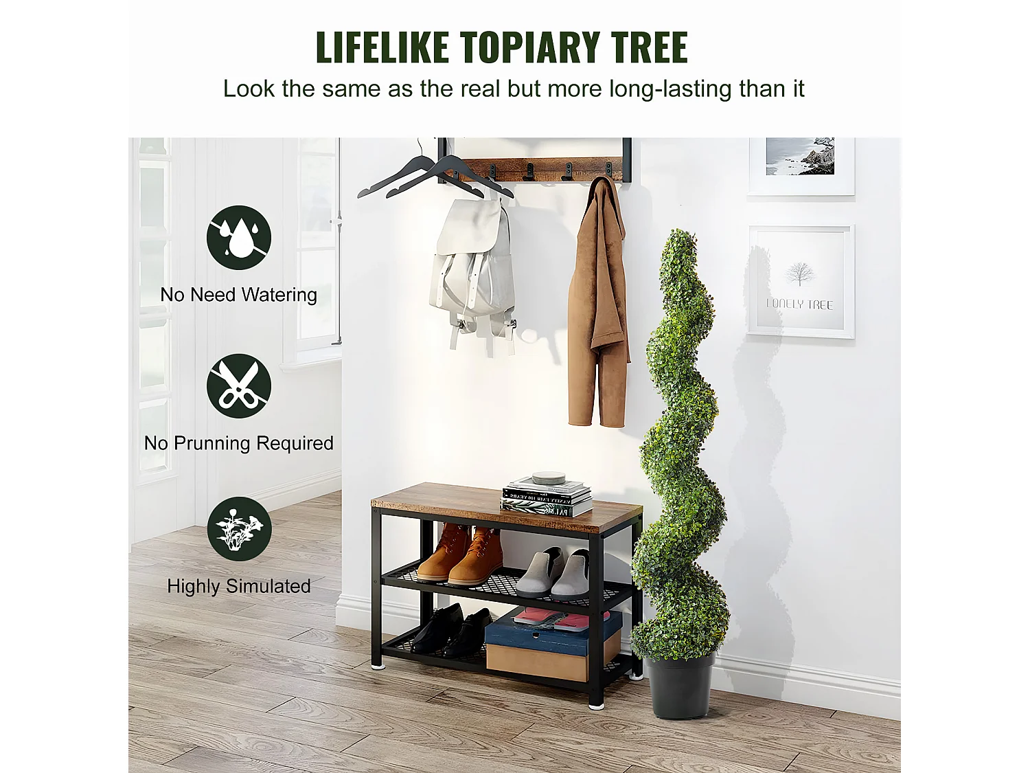 Plante Artificielle, SucceBuy 150 cm Artificiel Buis Topiaire Arbre Résistant Aux UV, Fausse Plante Décor à la Maison, 2 Paquets