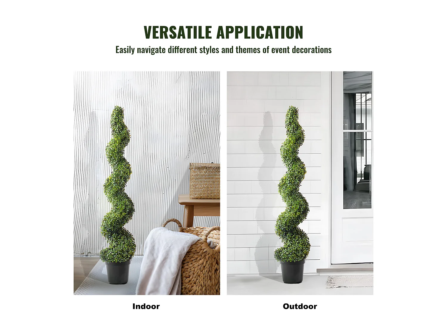 Plante Artificielle, SucceBuy 150 cm Artificiel Buis Topiaire Arbre Résistant Aux UV, Fausse Plante Décor à la Maison, 2 Paquets