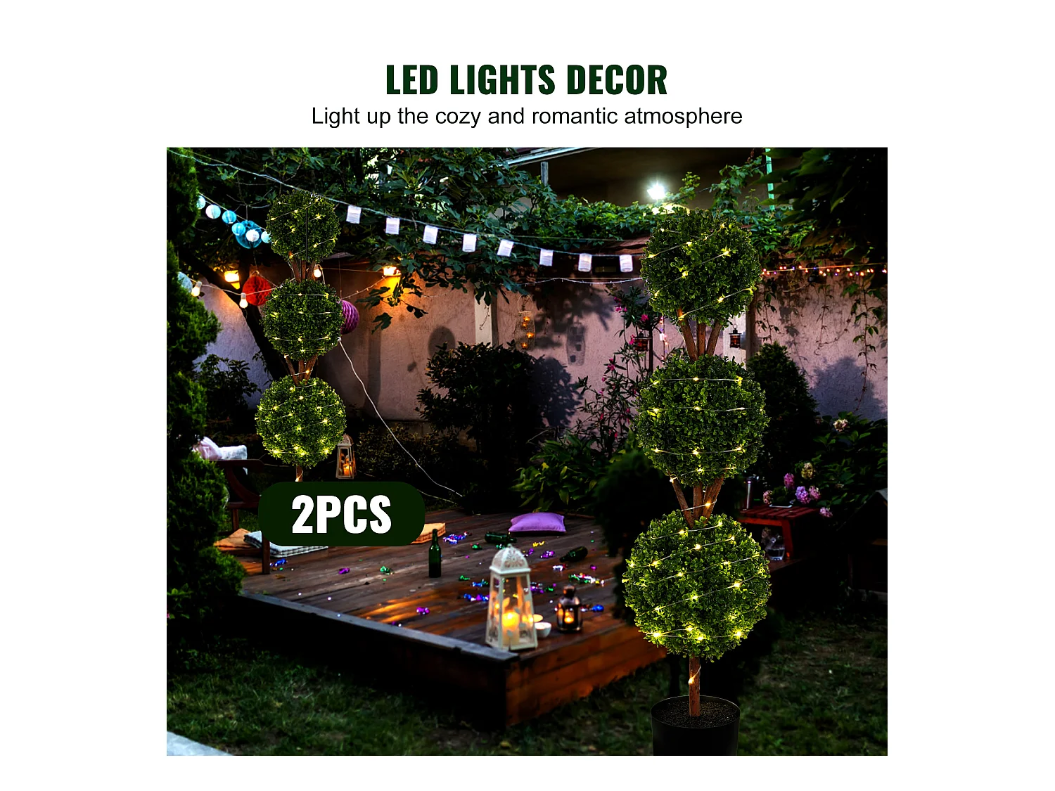 Plante Artificielle, SucceBuy Arbre Topiaire Artificiel de 120 cm, Fausse Plante Décorative avec Feuilles Remplaçables