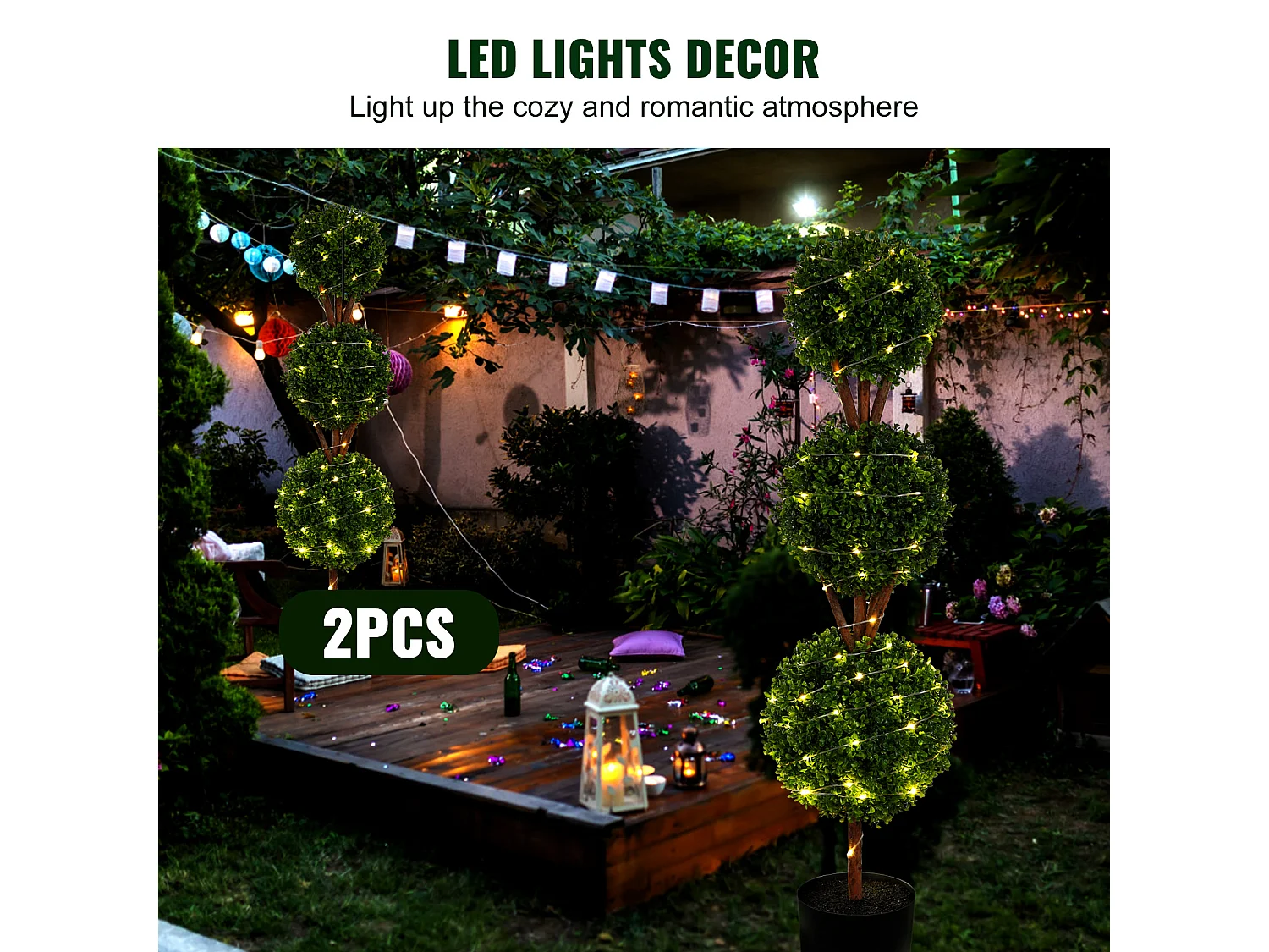 Plante Artificielle, SucceBuy Arbre Topiaire Artificiel de 120 cm, Fausse Plante Décorative avec Feuilles Remplaçables