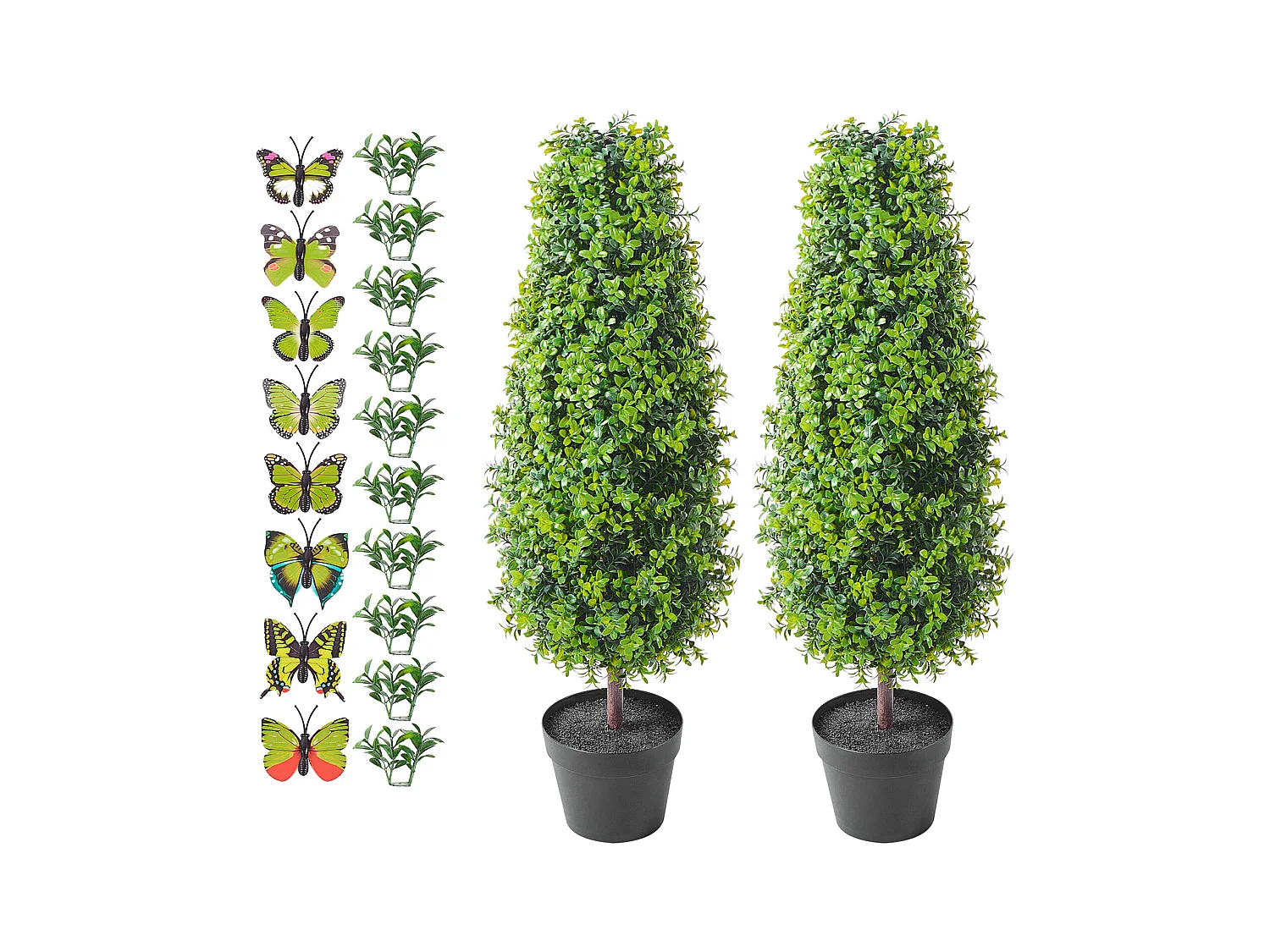 Plante Artificielle, SucceBuy 90 cm Buis Artificiel Topiaire Résistant Aux UV, Décor À La Maison, 2 Paquets Arbre Fausse Plante
