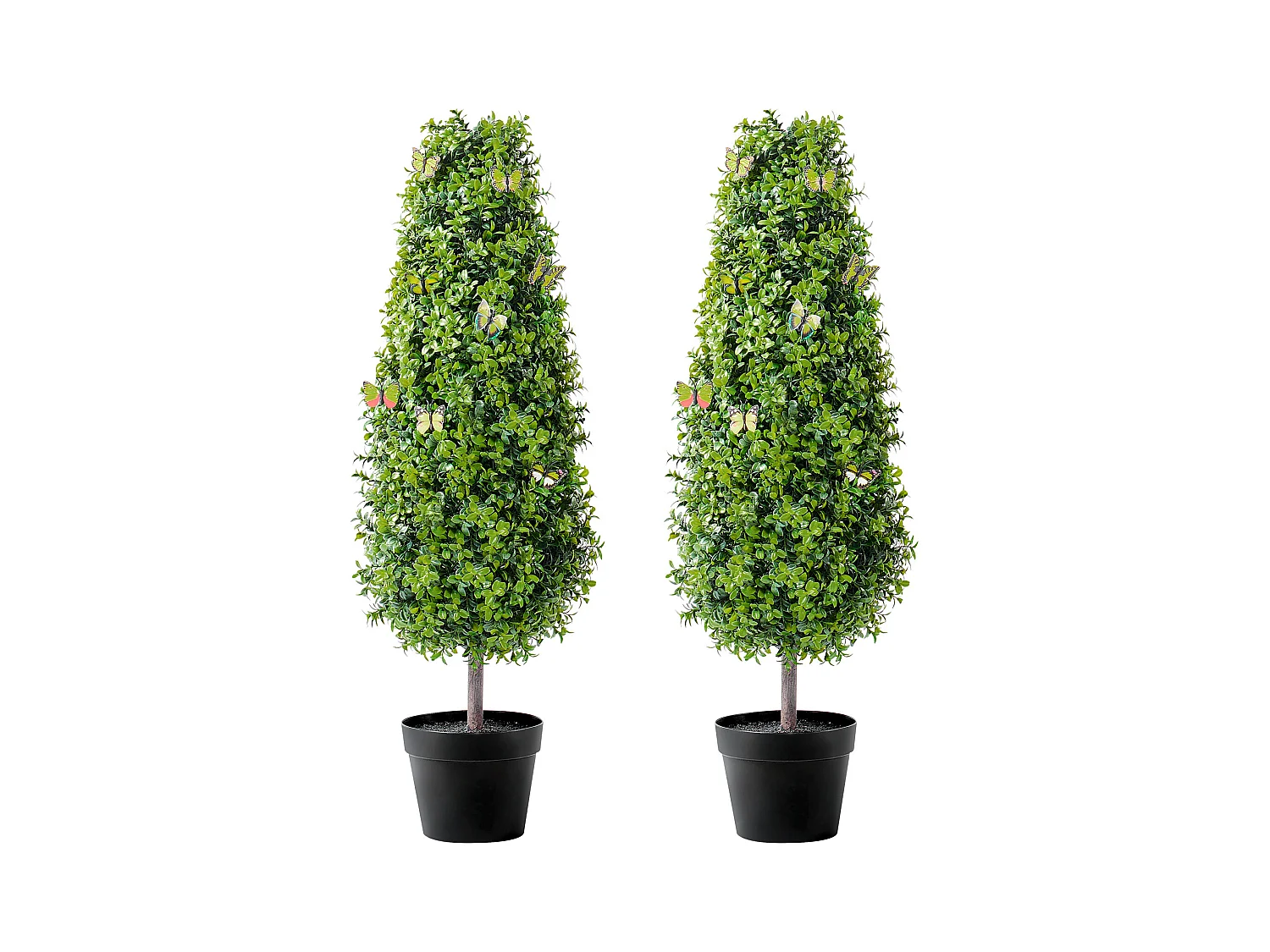 Plante Artificielle, SucceBuy 90 cm Buis Artificiel Topiaire Résistant Aux UV, Décor À La Maison, 2 Paquets Arbre Fausse Plante