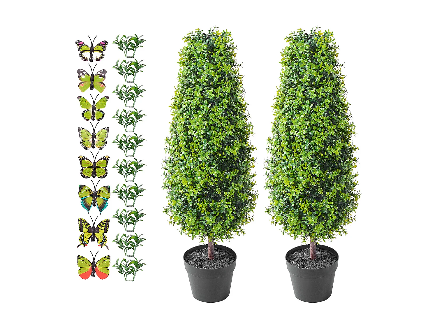 Plante Artificielle, SucceBuy 90 cm Buis Artificiel Topiaire Résistant Aux UV, Décor À La Maison, 2 Paquets Arbre Fausse Plante