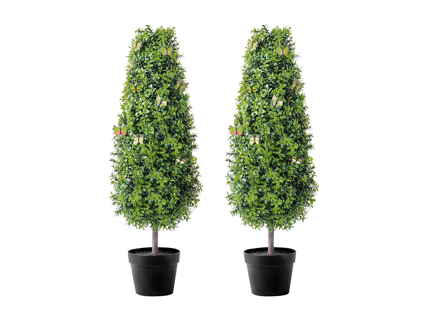 Plante Artificielle, SucceBuy 90 cm Buis Artificiel Topiaire Résistant Aux UV, Décor À La Maison, 2 Paquets Arbre Fausse Plante