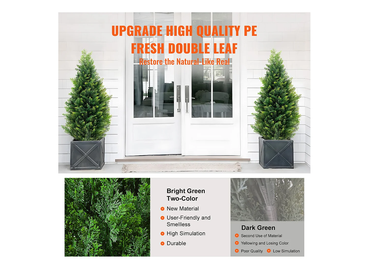 Plante Artificielle, SucceBuy Lot de 2 Arbres Topiariés Artificiels en Cèdre de 91 cm Résistants Aux UV pour Décoration Intérieure/Extérieure