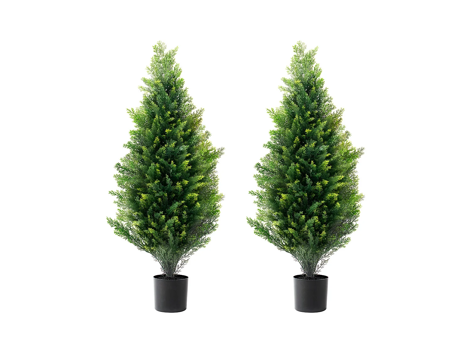 Plante Artificielle, SucceBuy Lot de 2 Arbres Topiariés Artificiels en Cèdre de 91 cm Résistants Aux UV pour Décoration Intérieure/Extérieure