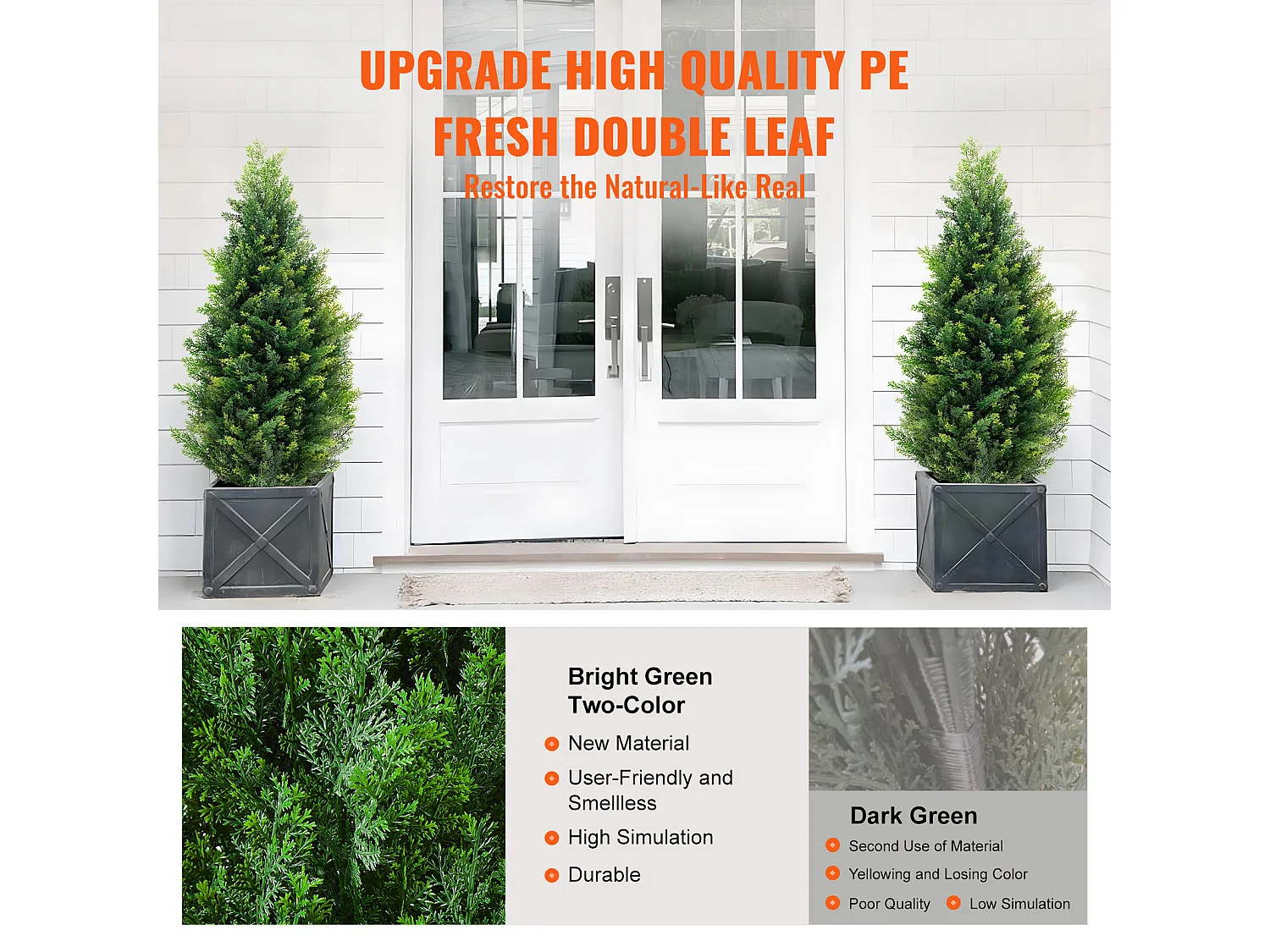 Plante Artificielle, SucceBuy Lot de 2 Arbres Topiariés Artificiels en Cèdre de 91 cm Résistants Aux UV pour Décoration Intérieure/Extérieure