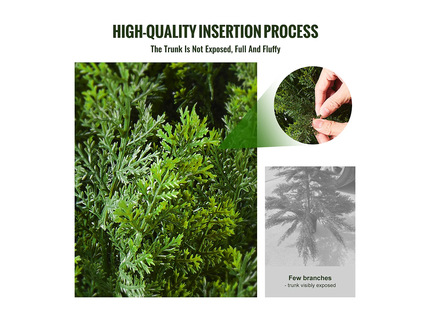 Plante Artificielle, SucceBuy Lot de 2 Arbres Topiariés Artificiels en Cèdre de 91 cm Résistants Aux UV pour Décoration Intérieure/Extérieure