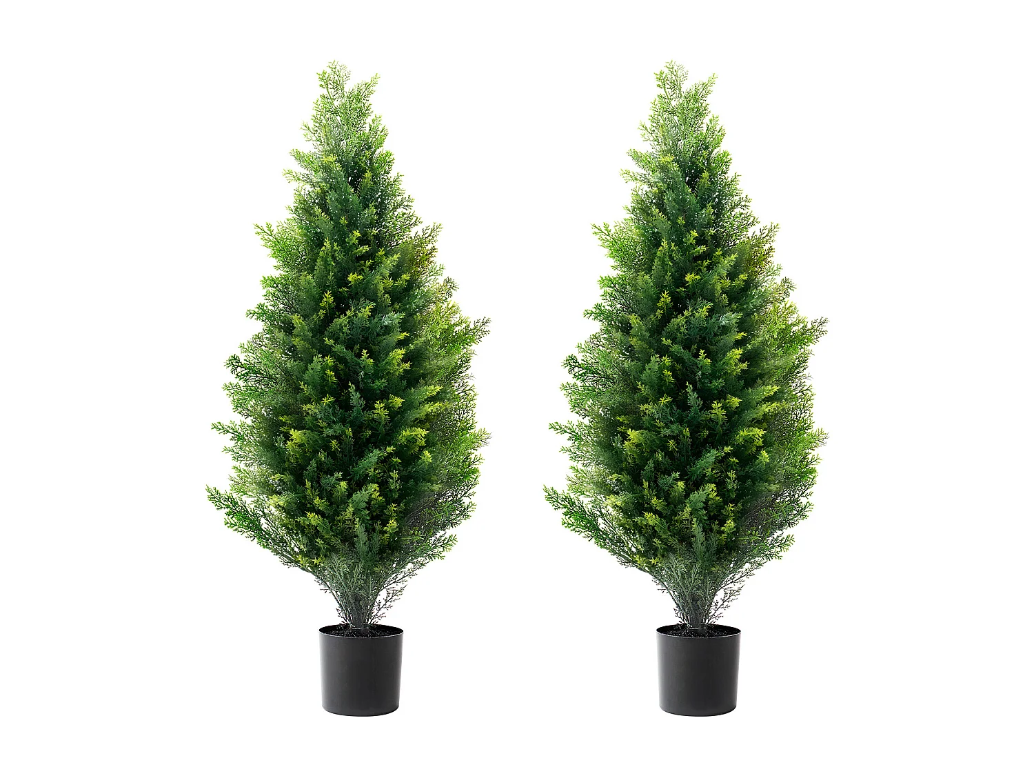 Plante Artificielle, SucceBuy Lot de 2 Arbres Topiariés Artificiels en Cèdre de 91 cm Résistants Aux UV pour Décoration Intérieure/Extérieure